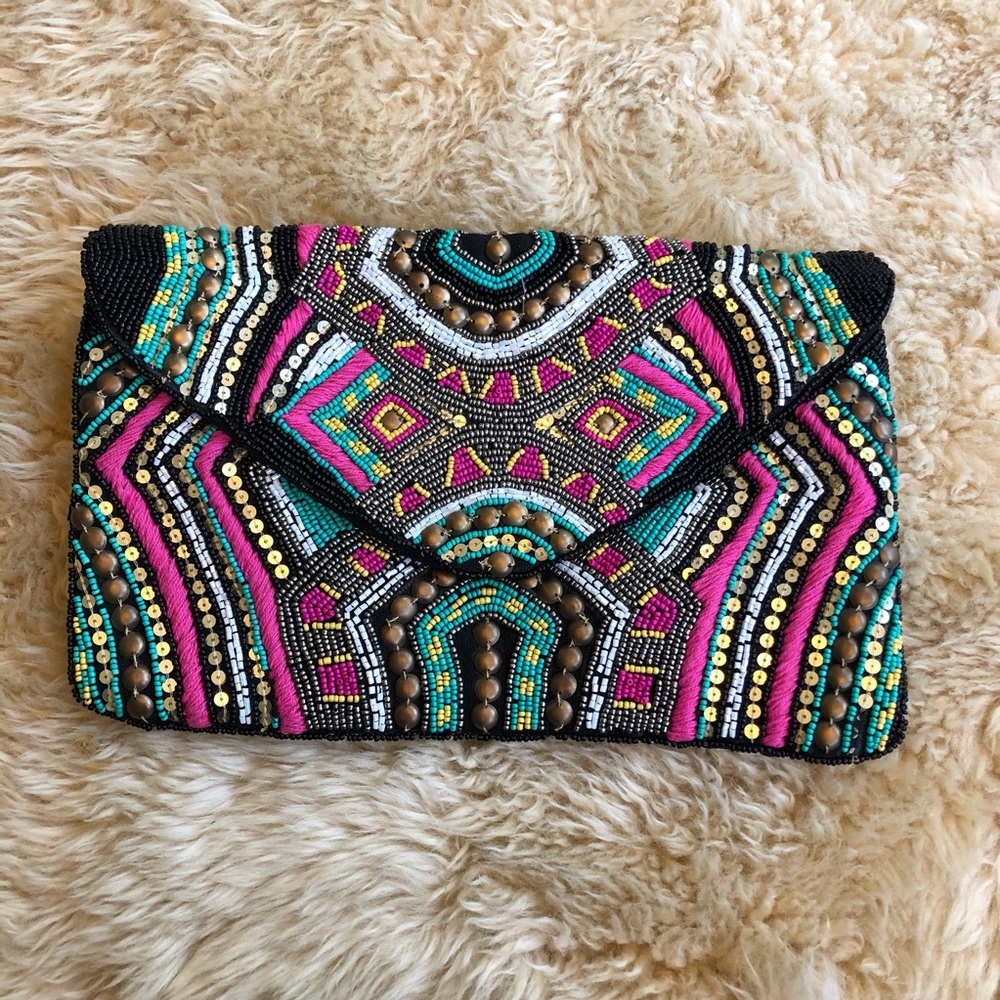 BRAND NEW Twig & Arrow Beaded Clutch